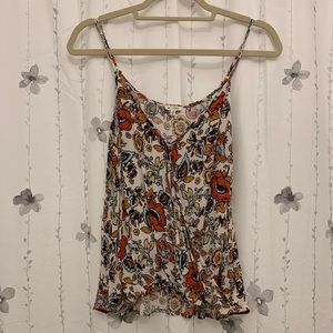 En Creme floral wrap front tank
